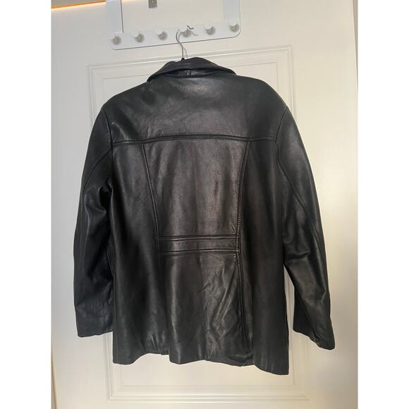 Vintage Wilsons Leather Black Leather button down jacket large - Picture 5 of 5